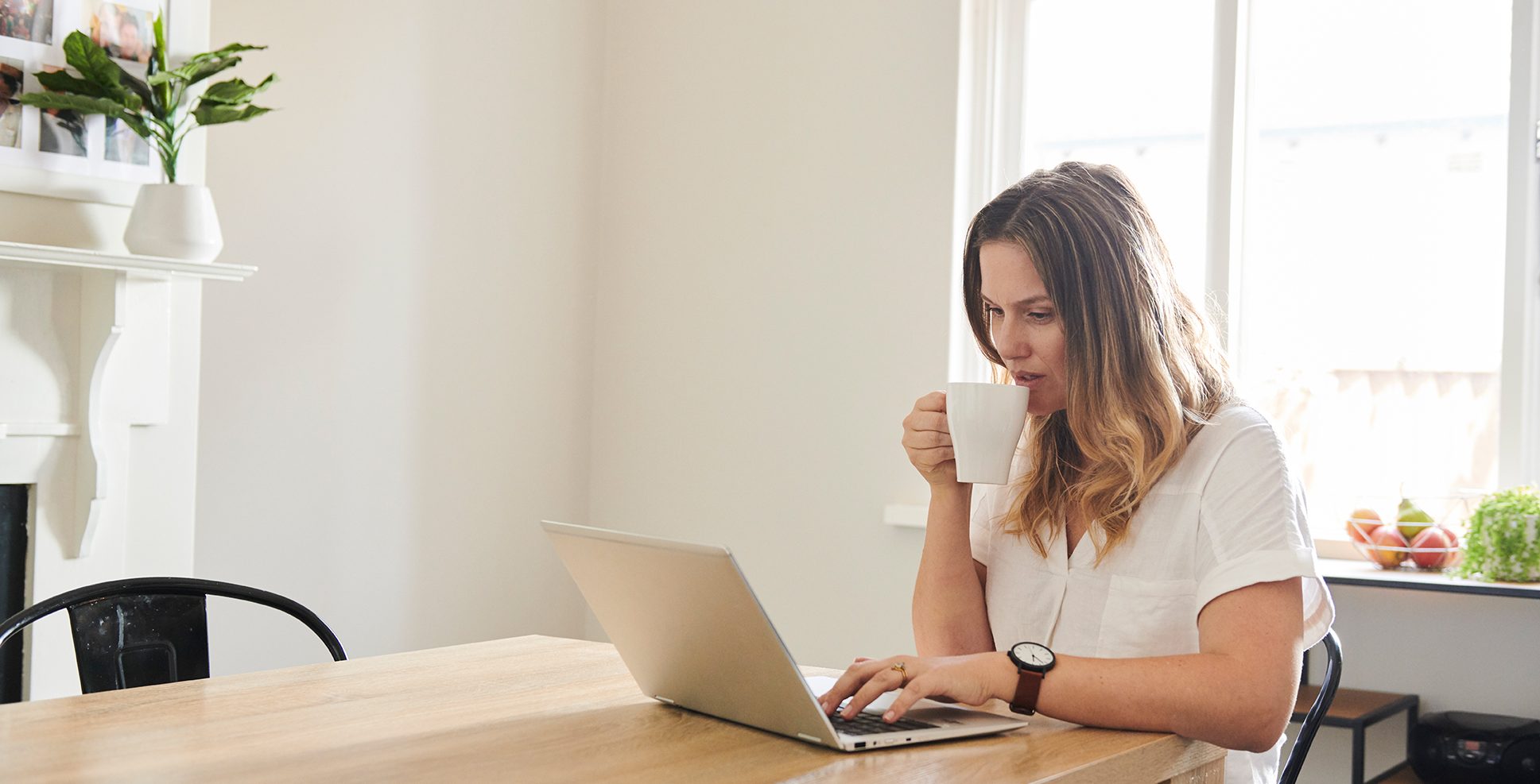 woman working on laptop