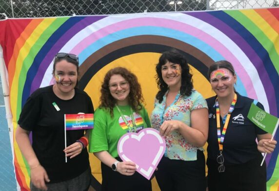 Team members smiling for a photo at a headspace event in Hurtsville NSW