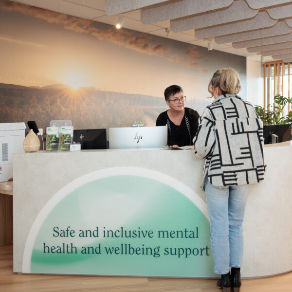 Being greeted at reception