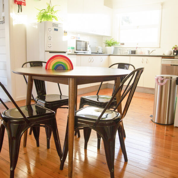 The open plan kitchen at safe haven.