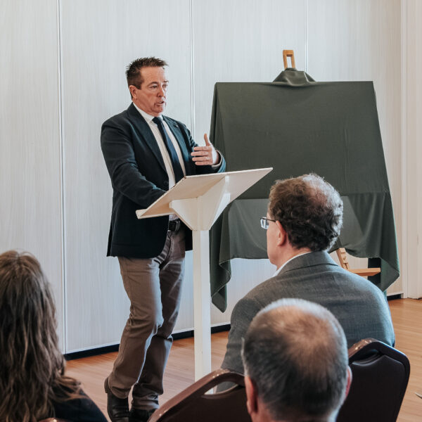 Politician Paul Tool, speaker on the podium